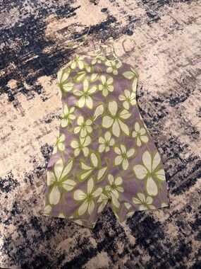 Lavender & Lime Floral Halter Romper